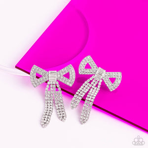 Just BOW With It - Life of the Party - Silver Earrings